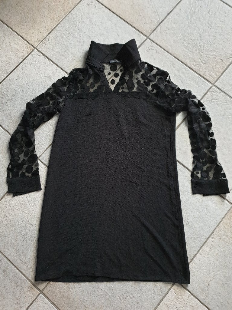 Zwarte lange top, Perla Nera, maat M, Zwart, Nieuw, Ophalen of Verzenden, Lange mouw