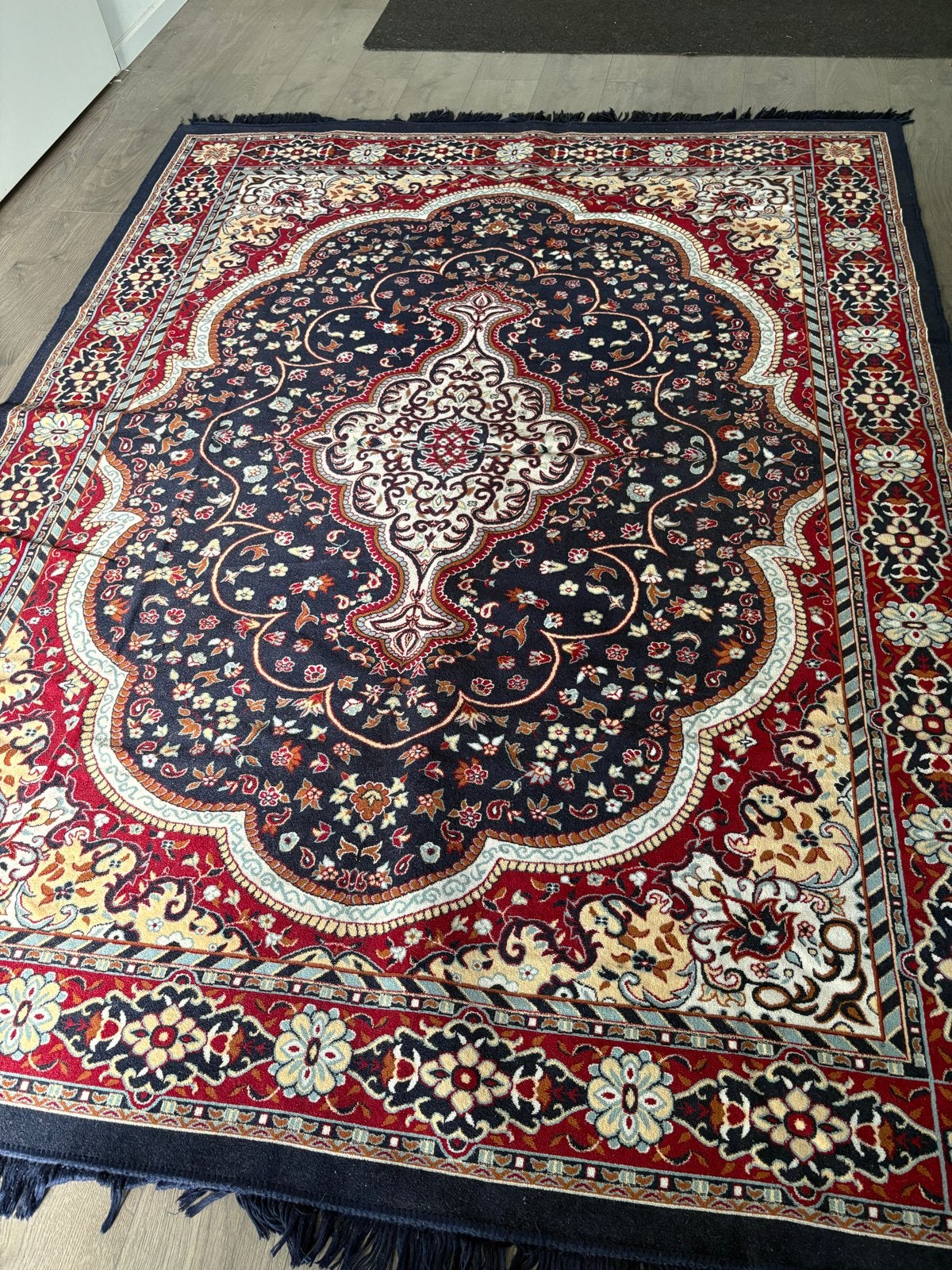 Klassiek Perzisch tapijt - 200x250 cm, Gebruikt, Blauw, Ophalen of Verzenden, 200 cm of meer