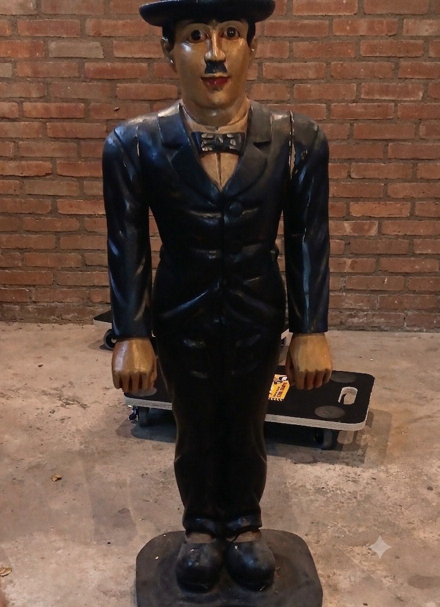 Vintage Houten Charlie Chaplin Beeld - Decoratief, Ophalen