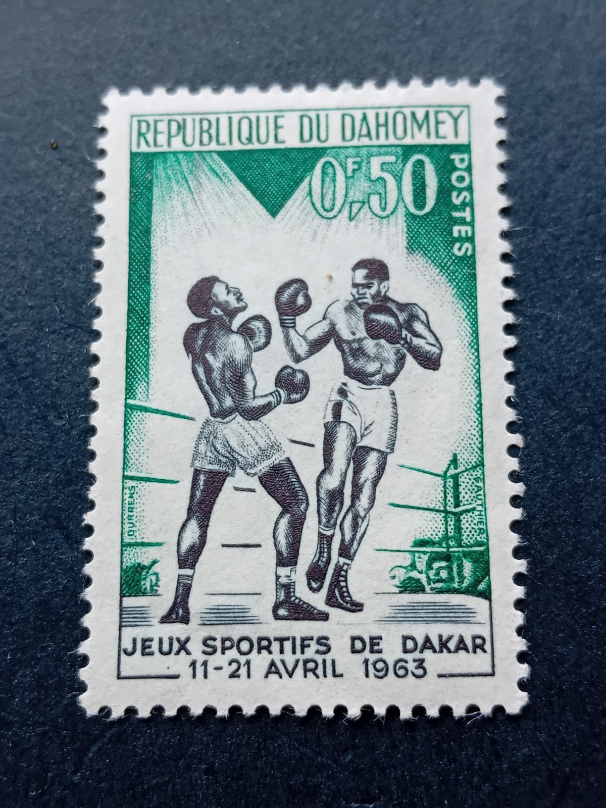 Dahomey postzegel - Sport - Boksen - Jeux Sportifs de Dakar, Ophalen of Verzenden, Sport