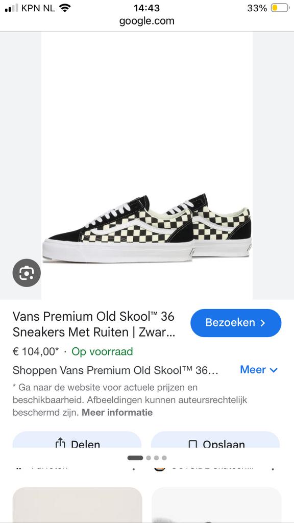 Vans premium old school sneaker met ruit en dikke zool, Zwart, Ophalen of Verzenden, Sneakers of Gympen, Gedragen