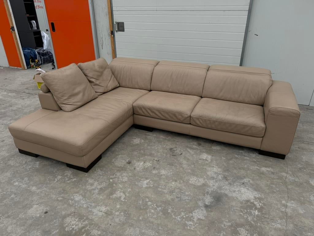 Prachtige Leren Montèl Hoekbank | Gereinigd, Huis en Inrichting, Banken | Bankstellen, Montèl, 250 tot 300 cm, Mijnsherenweg, Design