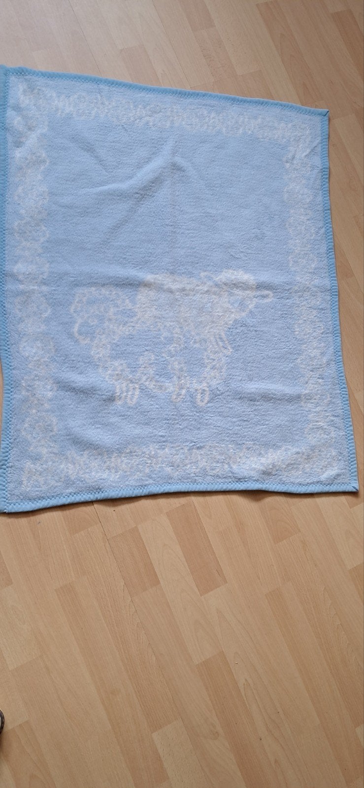 Blauwe baby deken met wit patroon, Ophalen of Verzenden