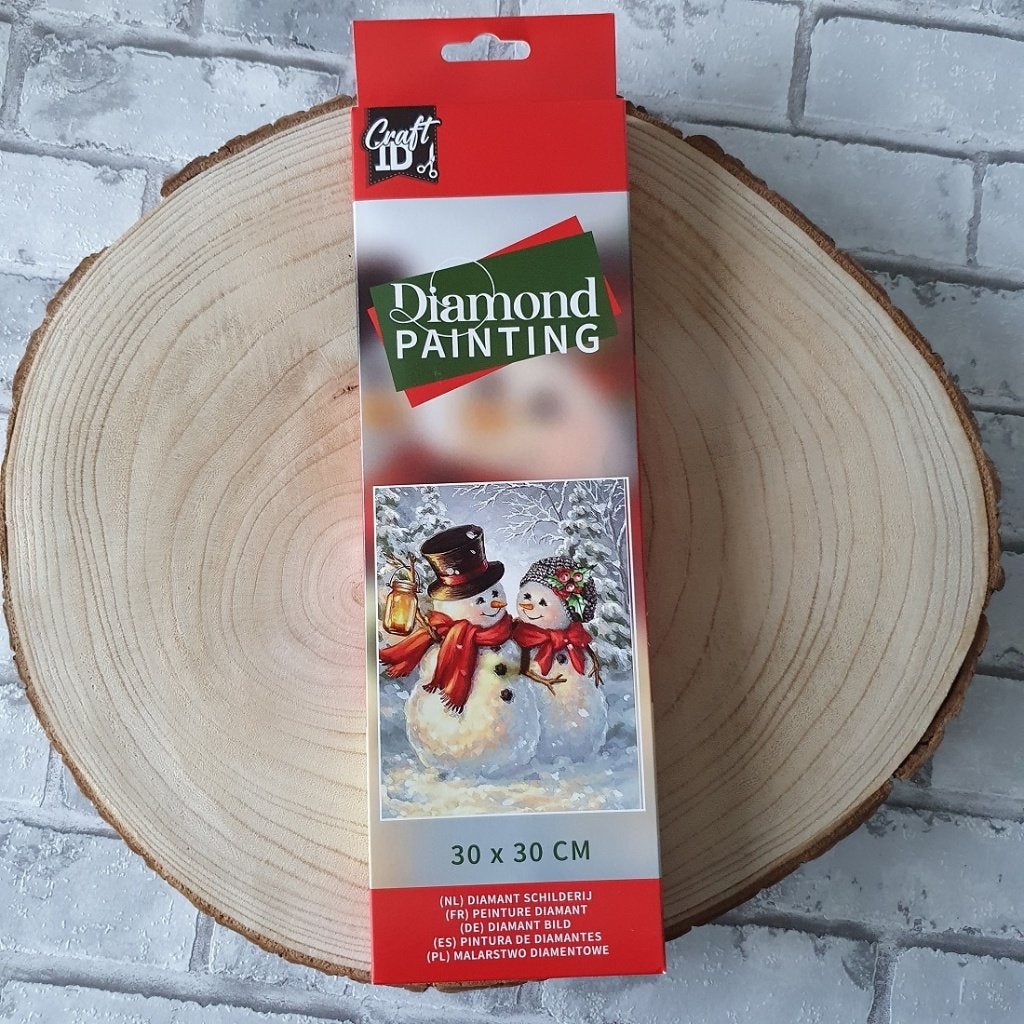 Diamond painting sneeuwpoppen 30x30cm Zelf maken DIY Kit, D, Nieuw, Ophalen of Verzenden, D