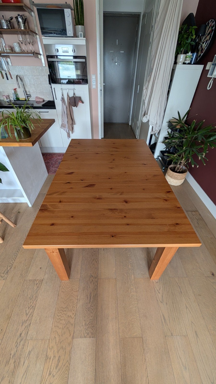 Houten eettafel (uitschuifbaar), Ophalen, Gebruikt, 50 tot 100 cm, Vier personen