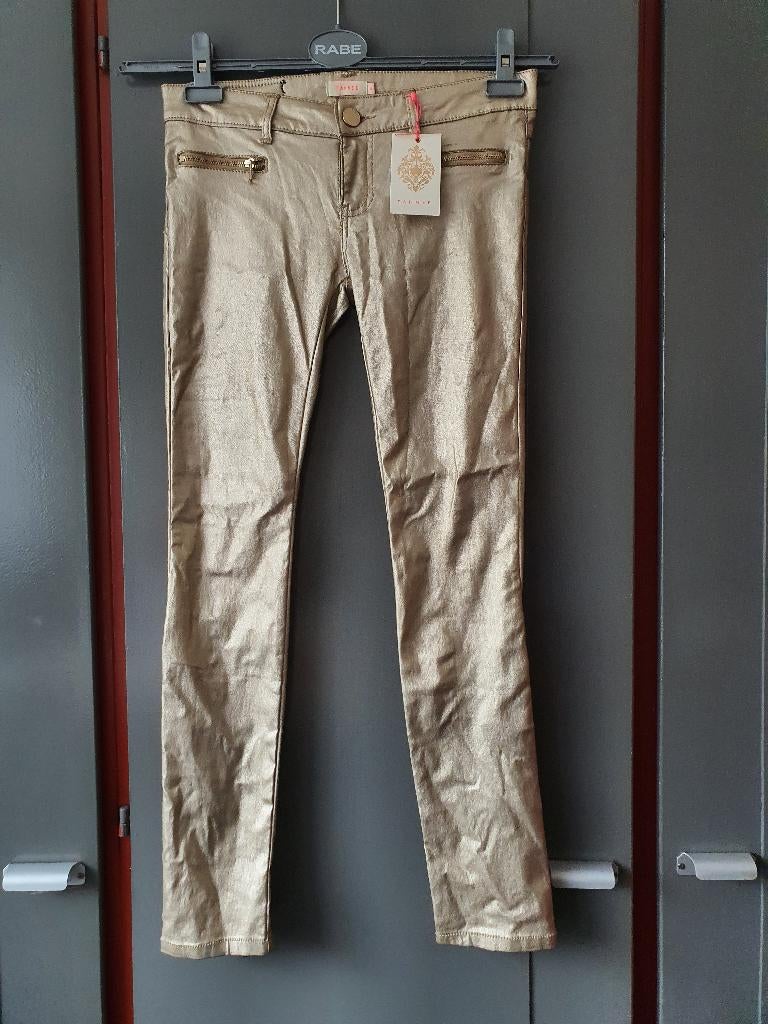 TAHNEE Gouden Skinny Broek | Maat S (36), Overige kleuren, Nieuw, Ophalen of Verzenden, Maat 36 (S)