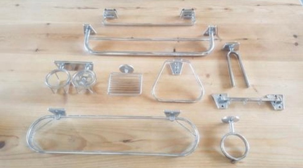 9 delig badkamer accessoires Chrome, Ophalen, Minder dan 50 cm, Overige typen, Nieuw