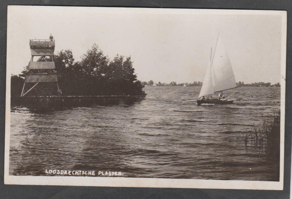 loosdrecht plassen  met bootje, Verzenden, 1920 tot 1940, Gelopen, Noord-Holland