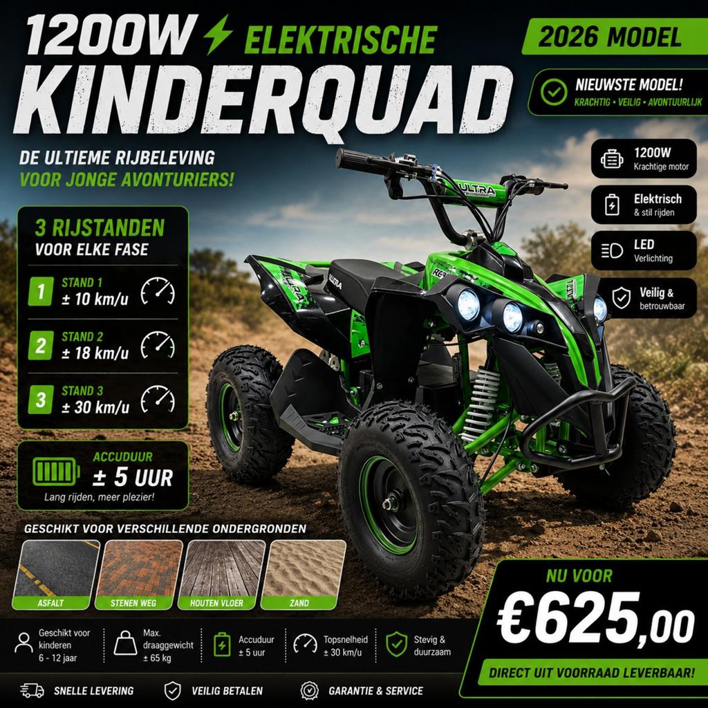 Elektrische quad  Kinderquad 1200 wat, Kinderen en Baby's, Ophalen of Verzenden
