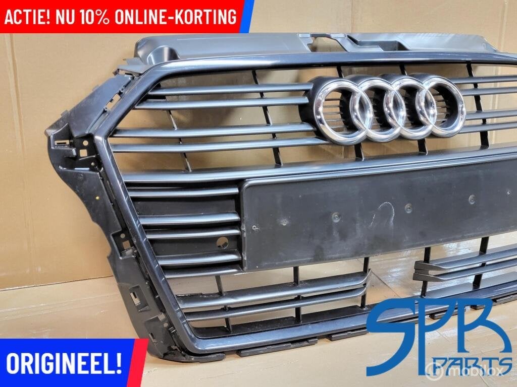AUDI A3 8V FACELIFT S-LINE GRILLE GRILL PDC ACC BLACK STYLE, Gebruikt, AUDI, Audi, Ophalen of Verzenden