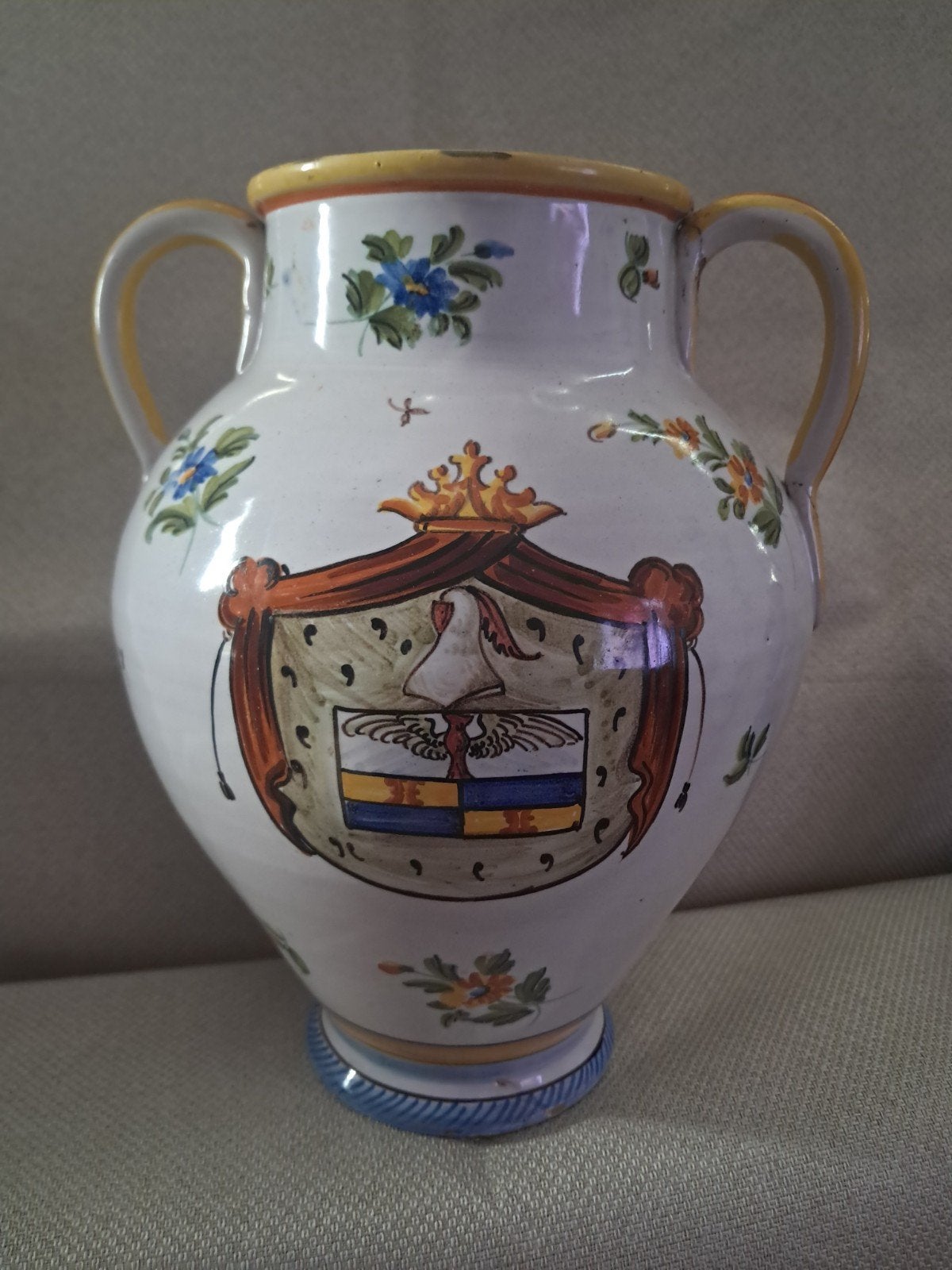 Grote antieke Italiaans majolica vaas, Antiek en Kunst, Ophalen of Verzenden