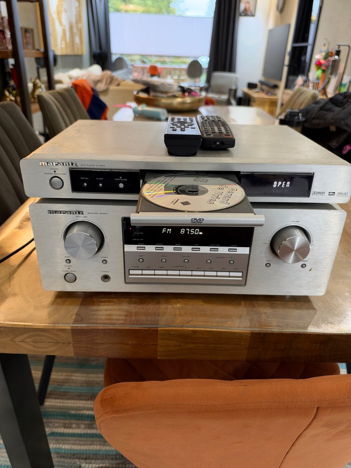 Marantz Stereo Set: Receiver SR4021 & DVD-speler DV4610, Ophalen of Verzenden, Gebruikt, Cd-speler, Losse componenten