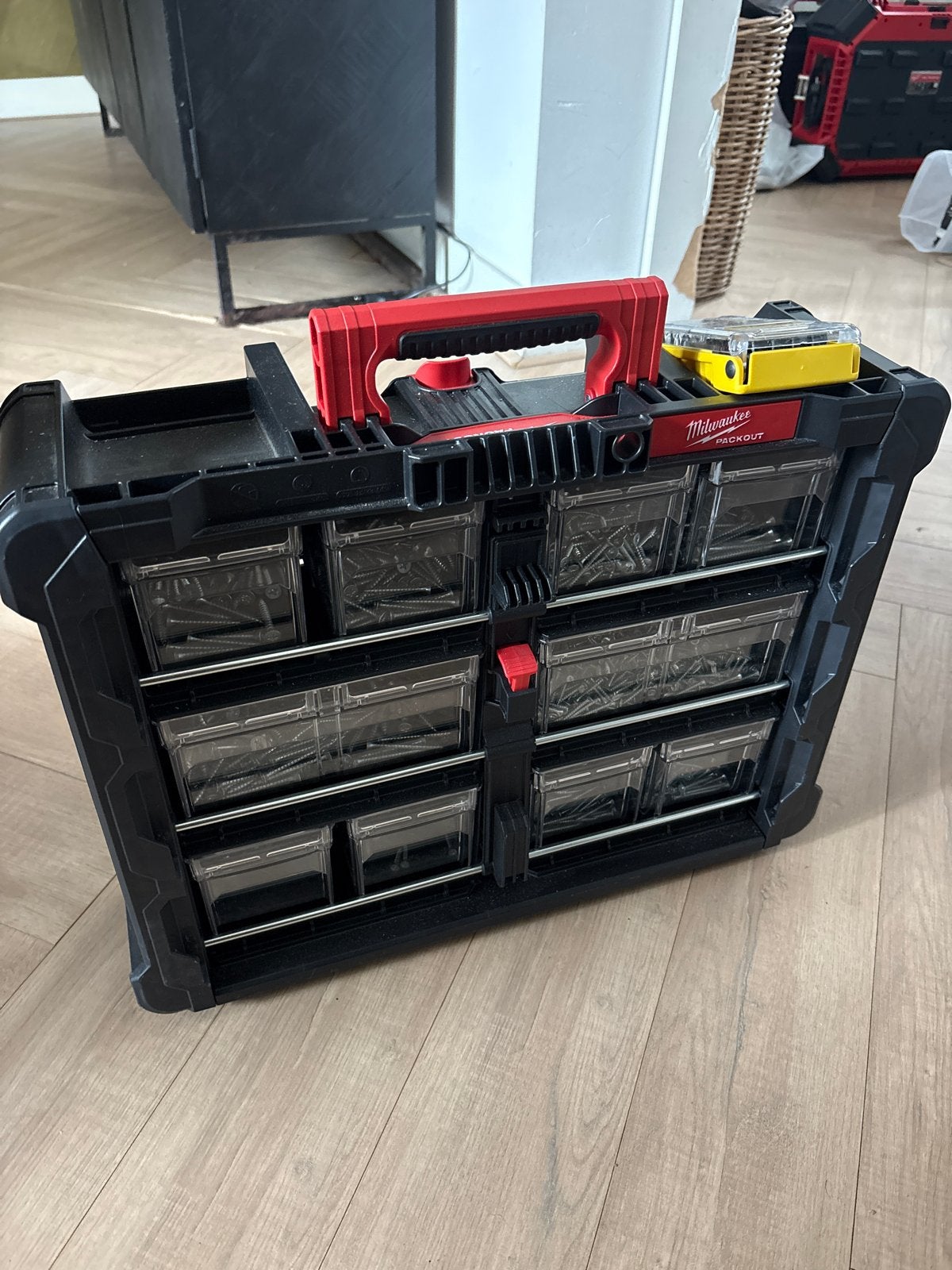 Milwaukee Packout Organizer met inhoud, Ophalen of Verzenden, Gevuld, Zo goed als nieuw