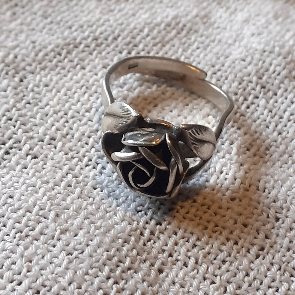 Vintage ring Teka roos 925 theodor klotz, Ophalen of Verzenden, Zilver, Ring
