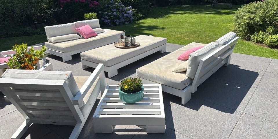 All weather kussens van life outdoor, Ophalen, 4 zitplaatsen, Gebruikt, Steigerhout