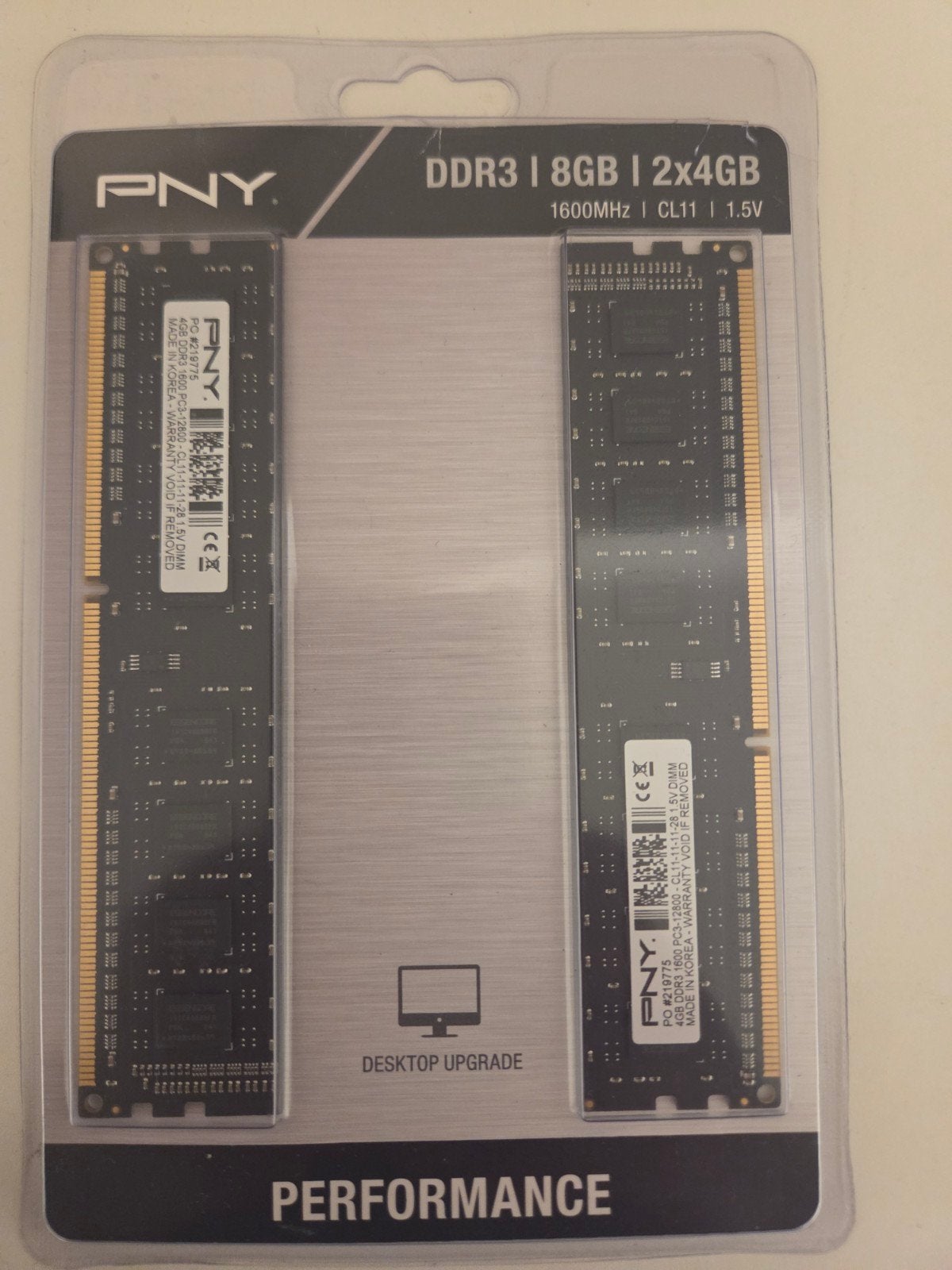 PNY DDR3 8GB (2x4GB) 1600MHz RAM Geheugen, 8 GB, Nieuw, DDR3, Ophalen of Verzenden