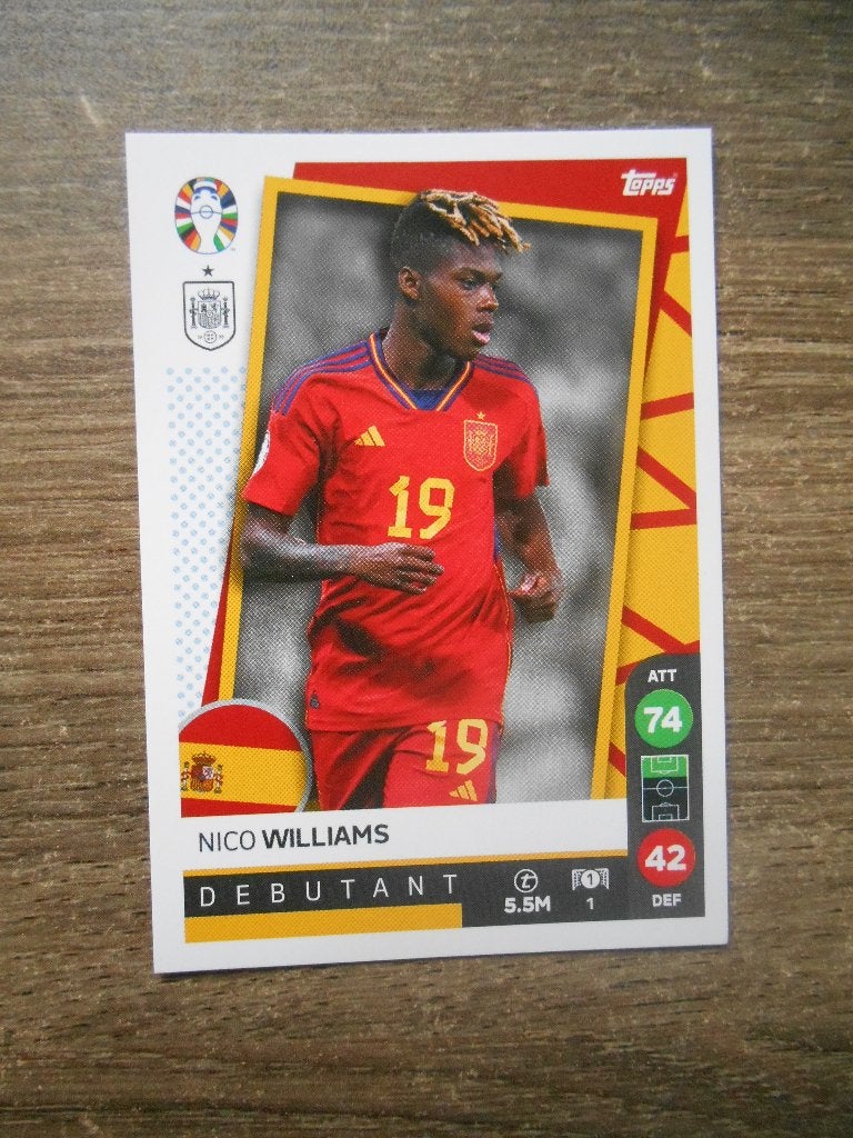 Topps card Rookie Nico Williams Euro 2024 Duitsland, Ophalen of Verzenden, Nieuw, Buitenlandse clubs, Poster, Plaatje of Sticker