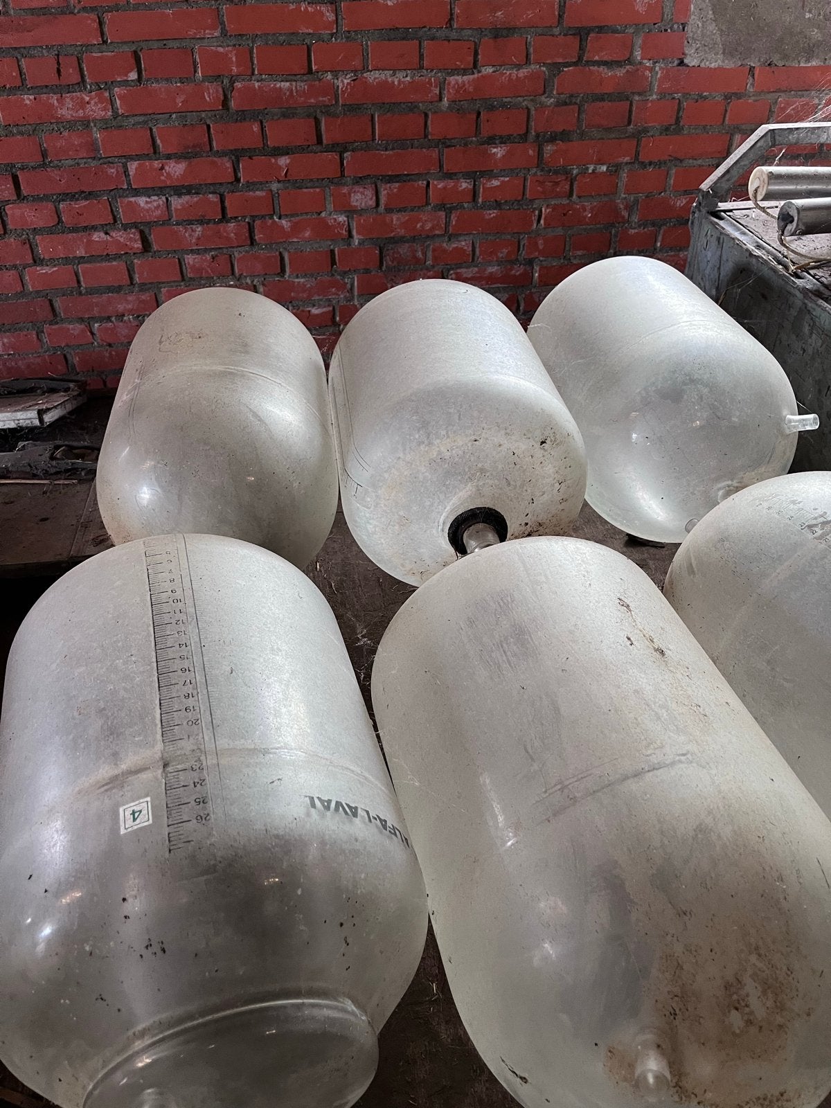 16 Melkglazen/flessen en 1x seperatieglas, Dieren en Toebehoren, Toebehoren