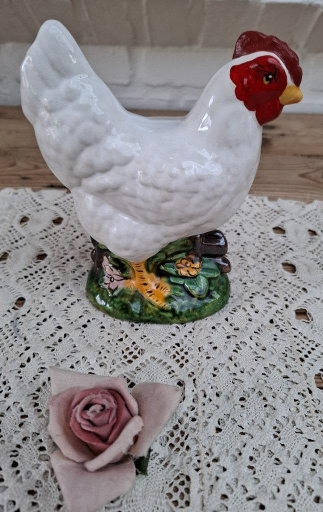 Vintage aardewerk kip/ haan, leuk met PASEN, Gebruikt, -, -, Ophalen of Verzenden