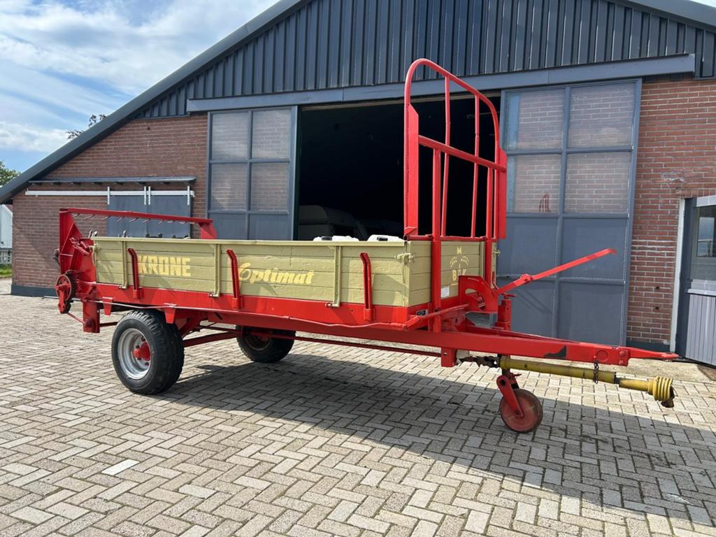 Krone Optimat opraapwagen met vaste klep en hooirek, Ophalen of Verzenden, Veehouderij, Transport