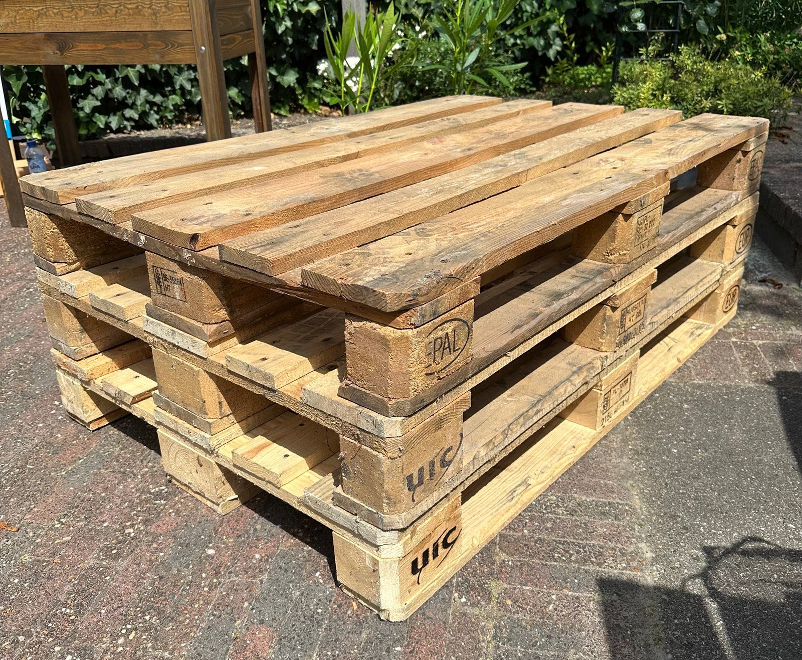 3 goede Europallets - EUR EPAL, Doe-het-zelf en Verbouw, Hout en Planken, Ophalen, Zo goed als nieuw, 50 mm of meer, Minder dan 200 cm