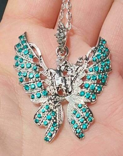 ke. collier 60cm met prachtige hanger VLINDER, Overige materialen, Met strass, Verzenden, Nieuw