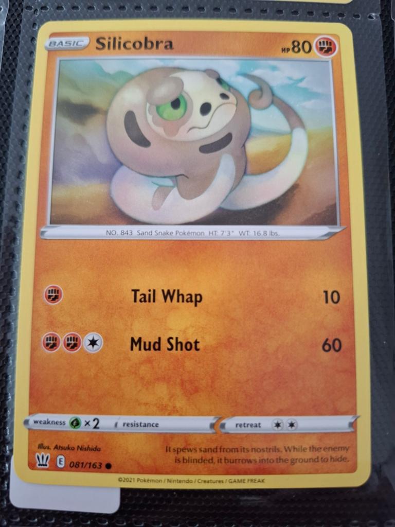 Pokémon Kaart Silicobra 081/163 Basic HP80, Ophalen of Verzenden, Zo goed als nieuw