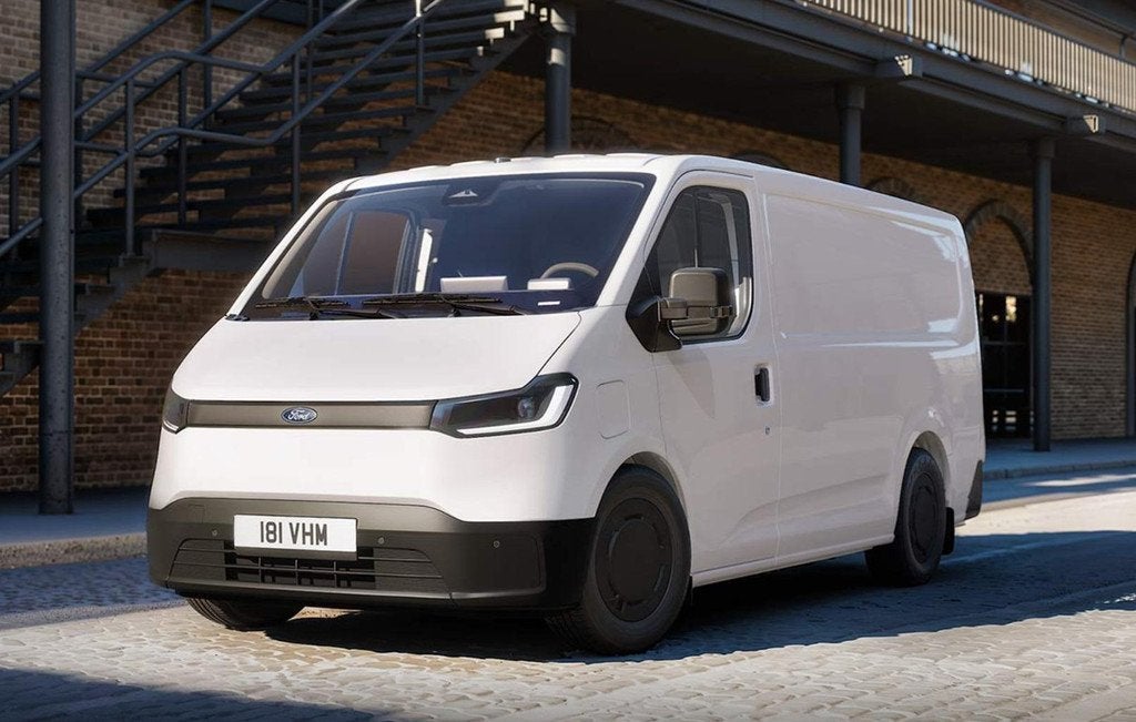 Ford Transit City 330 GB Trend L2H2 56 kWh 150 pk FWD | 12,3, Auto's, 12 maanden, Stof, Wit, 56 kWh