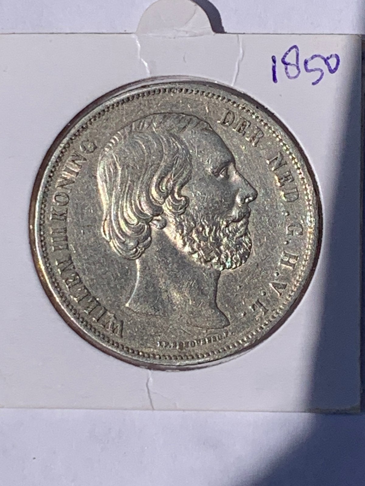 Prachtige oude zilveren rijksdaalder 1850 willem 3, Ophalen of Verzenden, Koning Willem III, 2½ gulden
