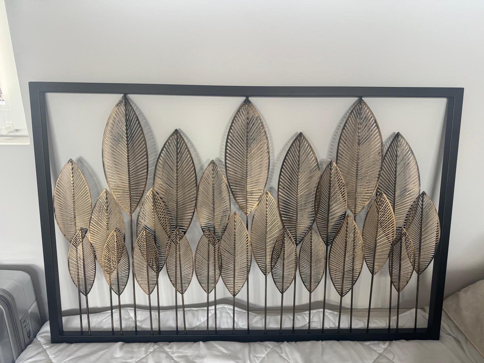 Metalen wanddecoratie met bladeren - 111 x 72 cm, Ophalen, Metaal, Wandsculptuur, Meerkleurig