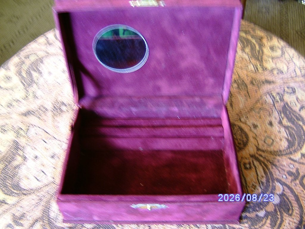 sieradendoosje bijouteriekist juwelenkistje vintage bordeaux, Ophalen of Verzenden, Roze, Hardcase, Zo goed als nieuw