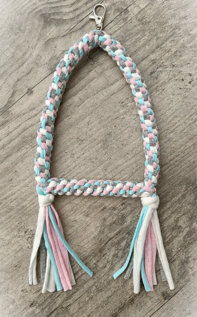 Schommel (blauw-grijs-roze-wit), Dieren en Toebehoren, Vogels | Toebehoren, Ophalen of Verzenden, Nieuw, Speelgoed
