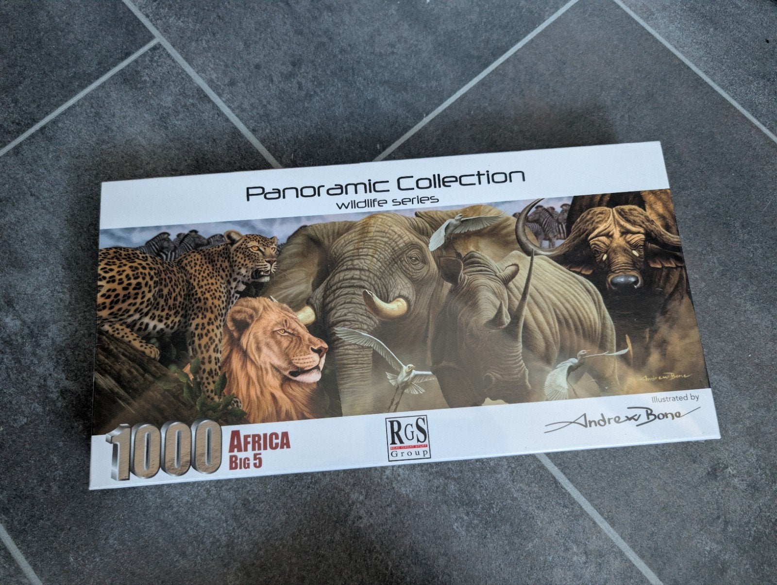 Legpuzzel 1000 stukjes Afrika Big 5 Panoramisch (NIEUW!), Ophalen of Verzenden, 500 t/m 1500 stukjes, Nieuw, Legpuzzel