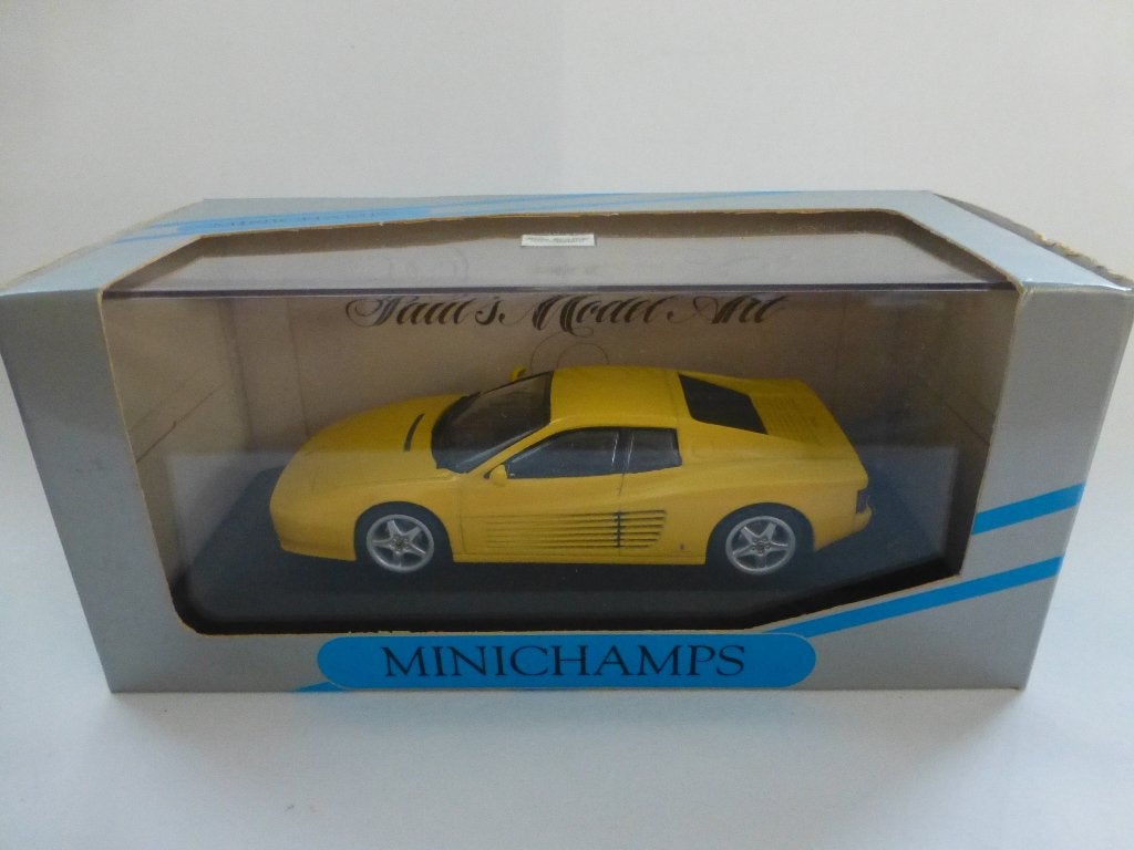 Minichamps Ferrari 512 TR geel, Ophalen of Verzenden, Zo goed als nieuw, Auto, MiniChamps