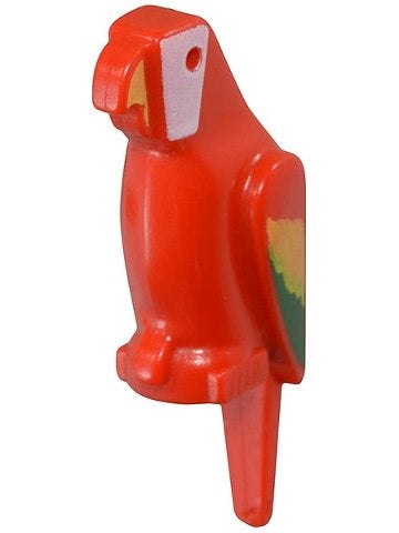 Lego Red Bird, Parrot with Small Beak with Green and Yellow, Gebruikt, Lego, Accessoire, Pirates