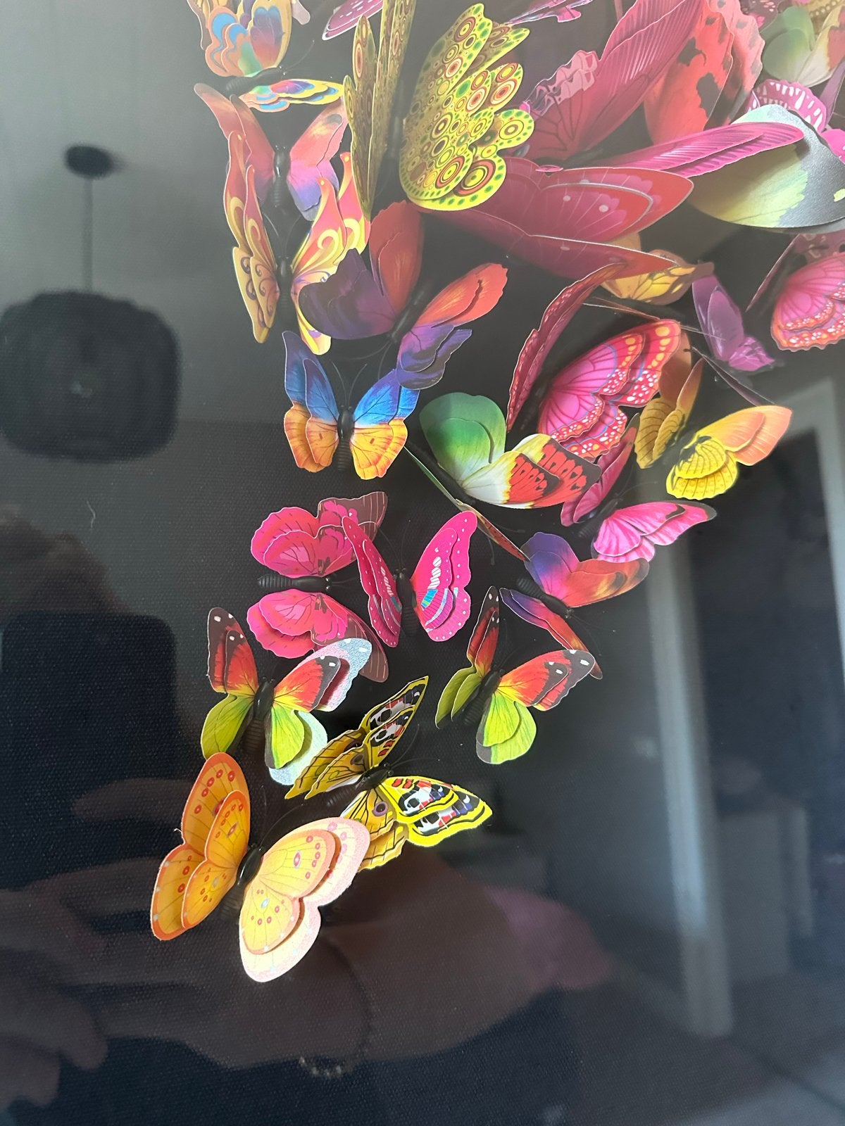 3D Vlinderschilderij / Vlinderkunstwerk in lijst, Schilderij, Meerkleurig, Ophalen of Verzenden, Zo goed als nieuw