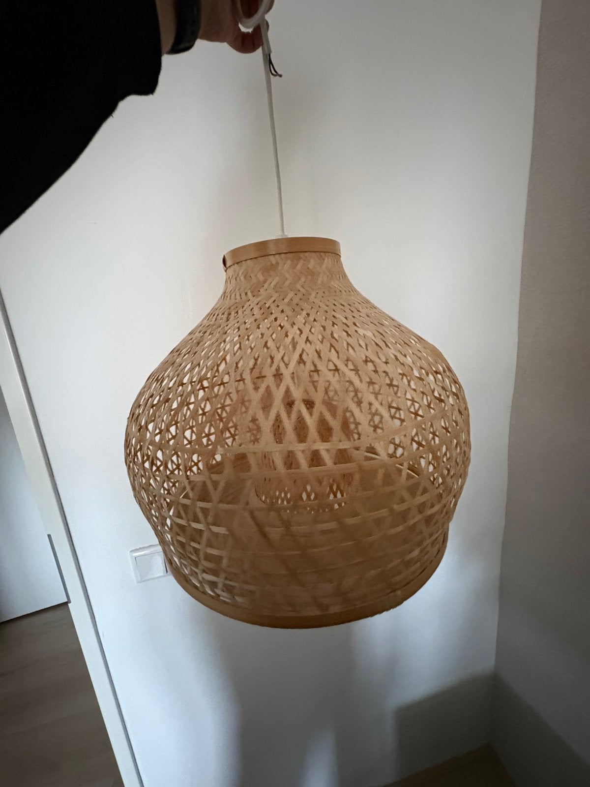 Bamboe lamp ikea Misterhult 45cm, Ophalen, Zo goed als nieuw, Overige materialen, Bamboe
