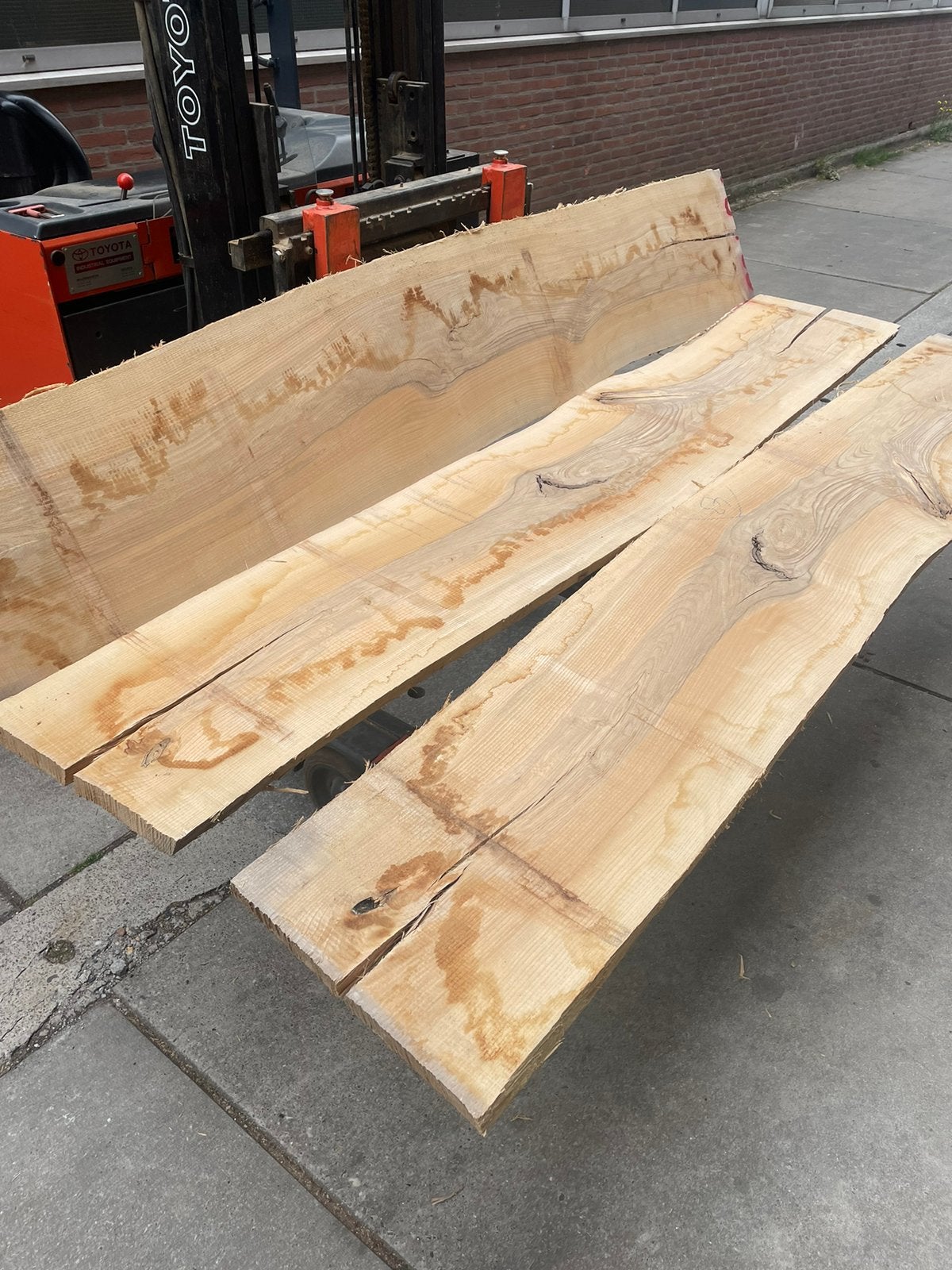 3x essen houten plank uit zelfde stam, Ophalen, Minder dan 25 mm, Zo goed als nieuw, Plank
