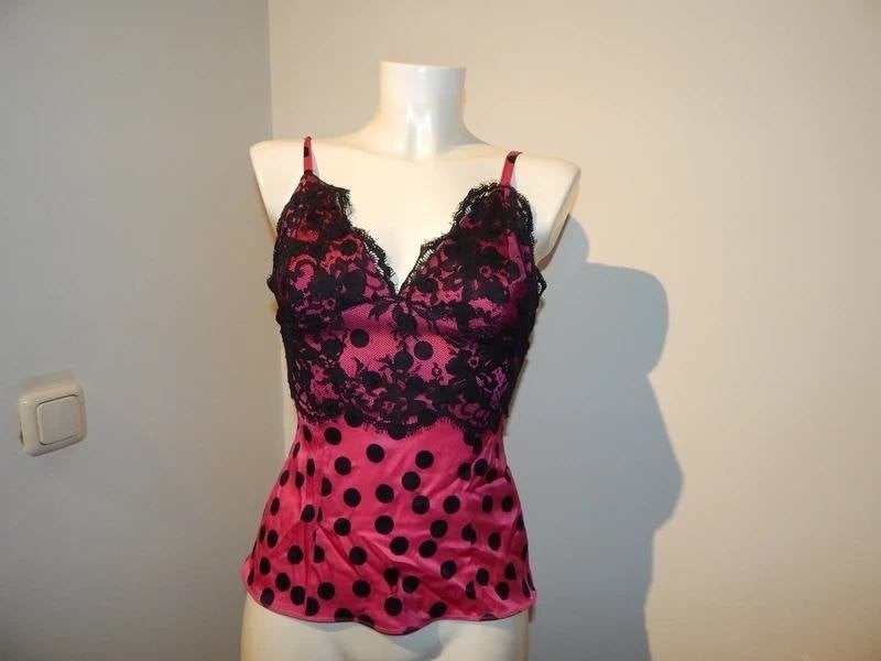 Dolce & Gabbana zijde stippen top zwarte kant print It 40
