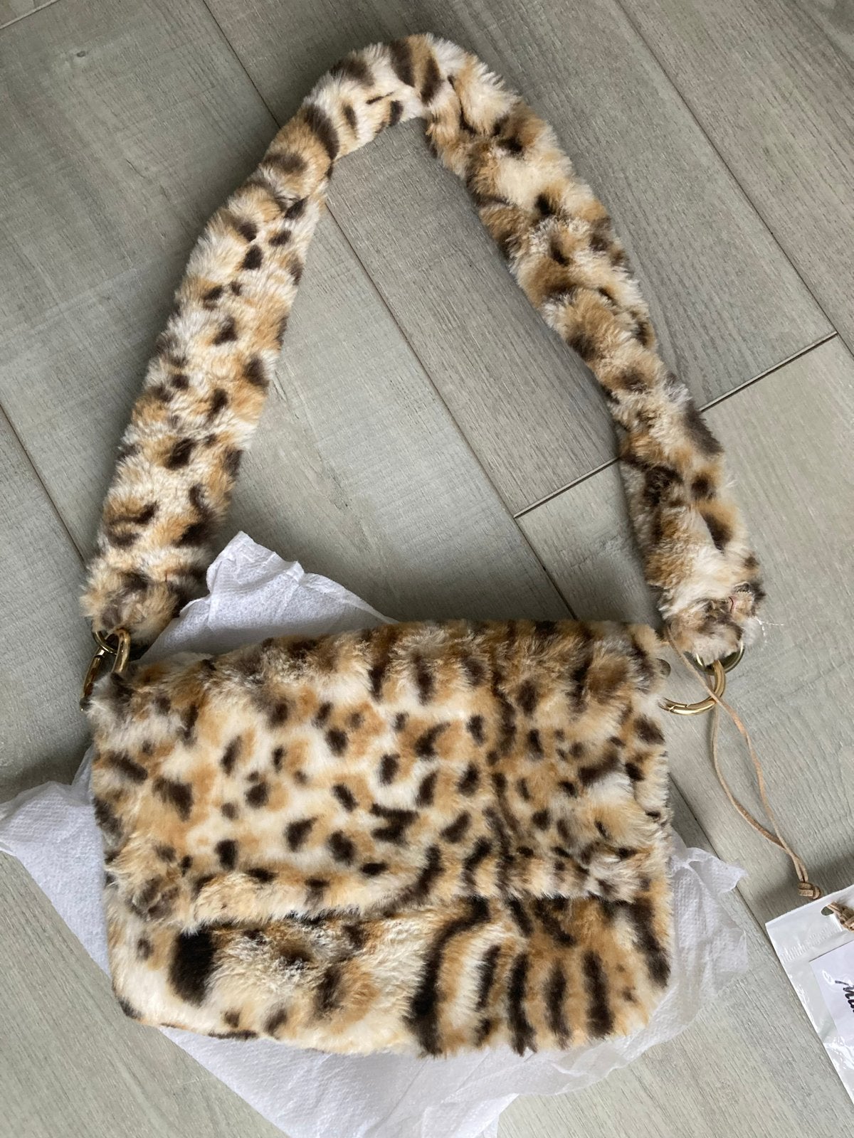 Nieuwe Kleins Dames Handtasje met Panterprint, Ophalen of Verzenden, Nieuw, Bruin, Handtas
