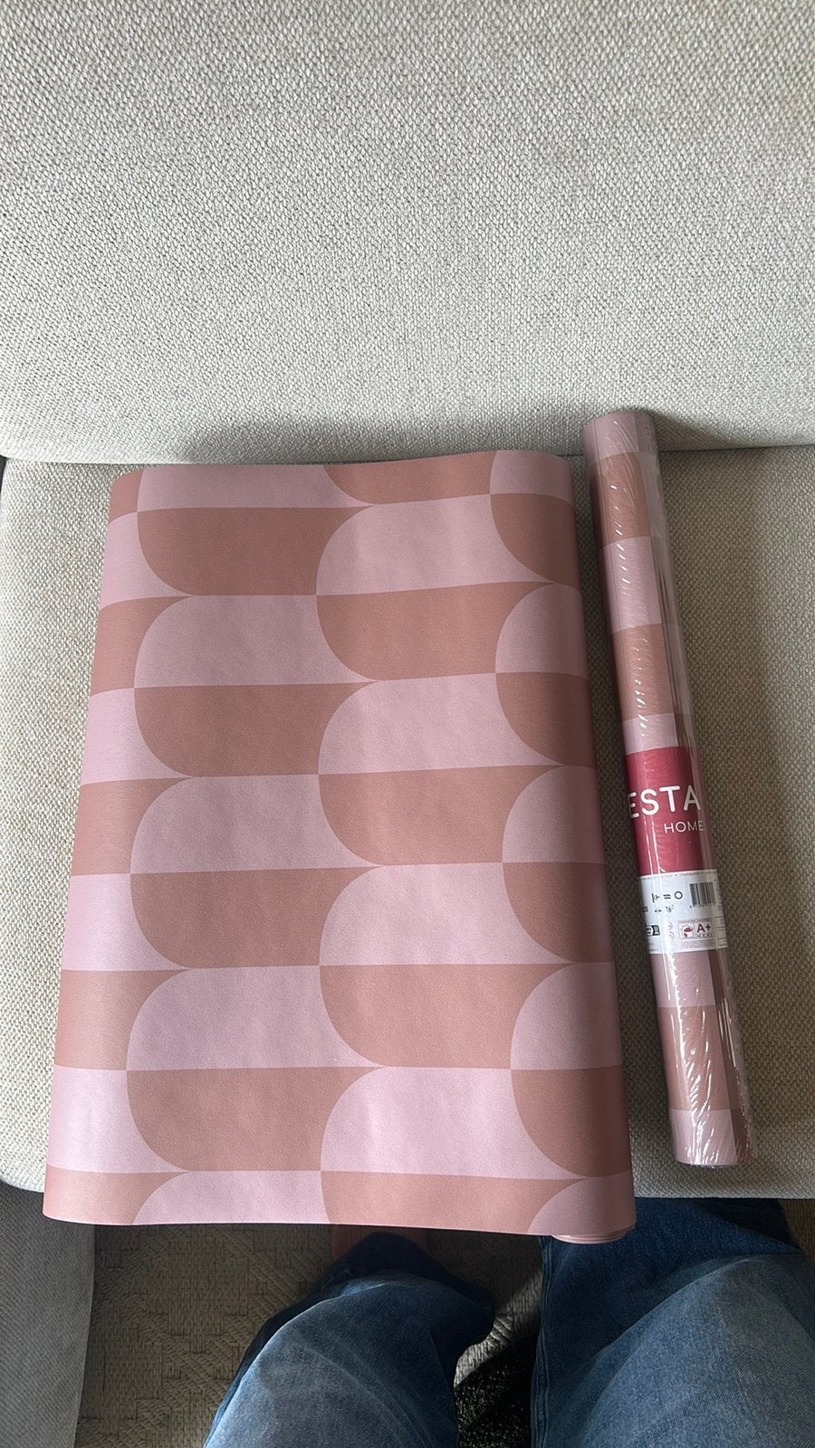 Estahome behang artdeco bogen oud roze en bruin, Ophalen, Bruin, Esta Home