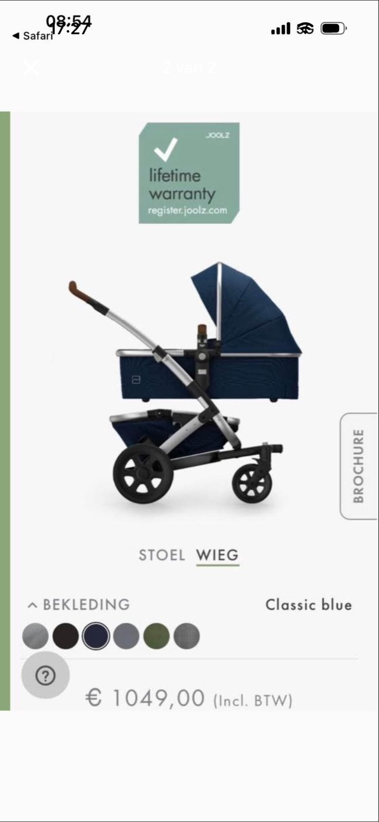 Joolz Day+ kinderwagen - Classic Blue, Zo goed als nieuw, Combiwagen, Met reiswieg, Ophalen