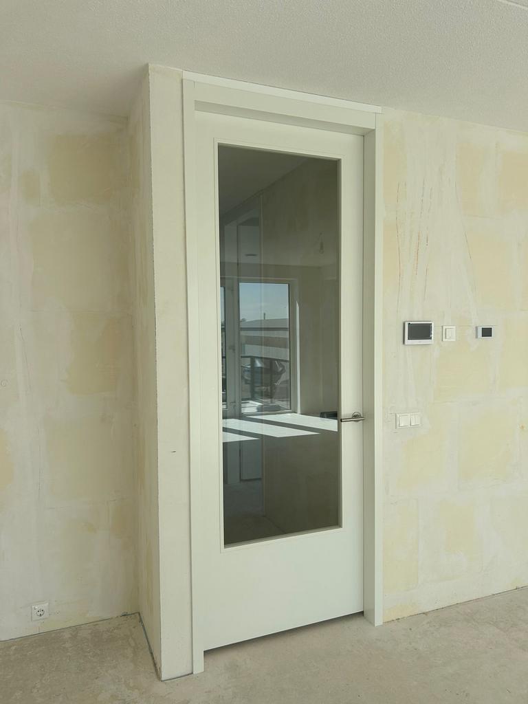 Deur met glas, 93x251 DIN2 rechts, Doe-het-zelf en Verbouw, Deuren en Horren, Ophalen, 80 tot 100 cm, 215 cm of meer, Binnendeur