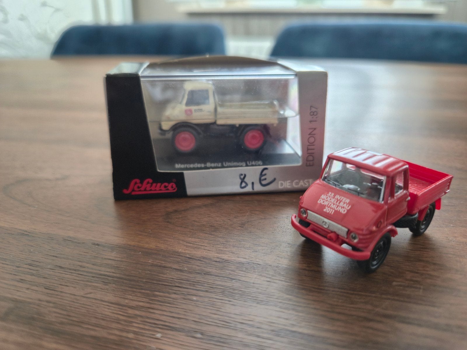 Schuco 2 stuks Mercedes Unimog 1/87, Ophalen of Verzenden, Zo goed als nieuw, Bus of Vrachtwagen, Schuco