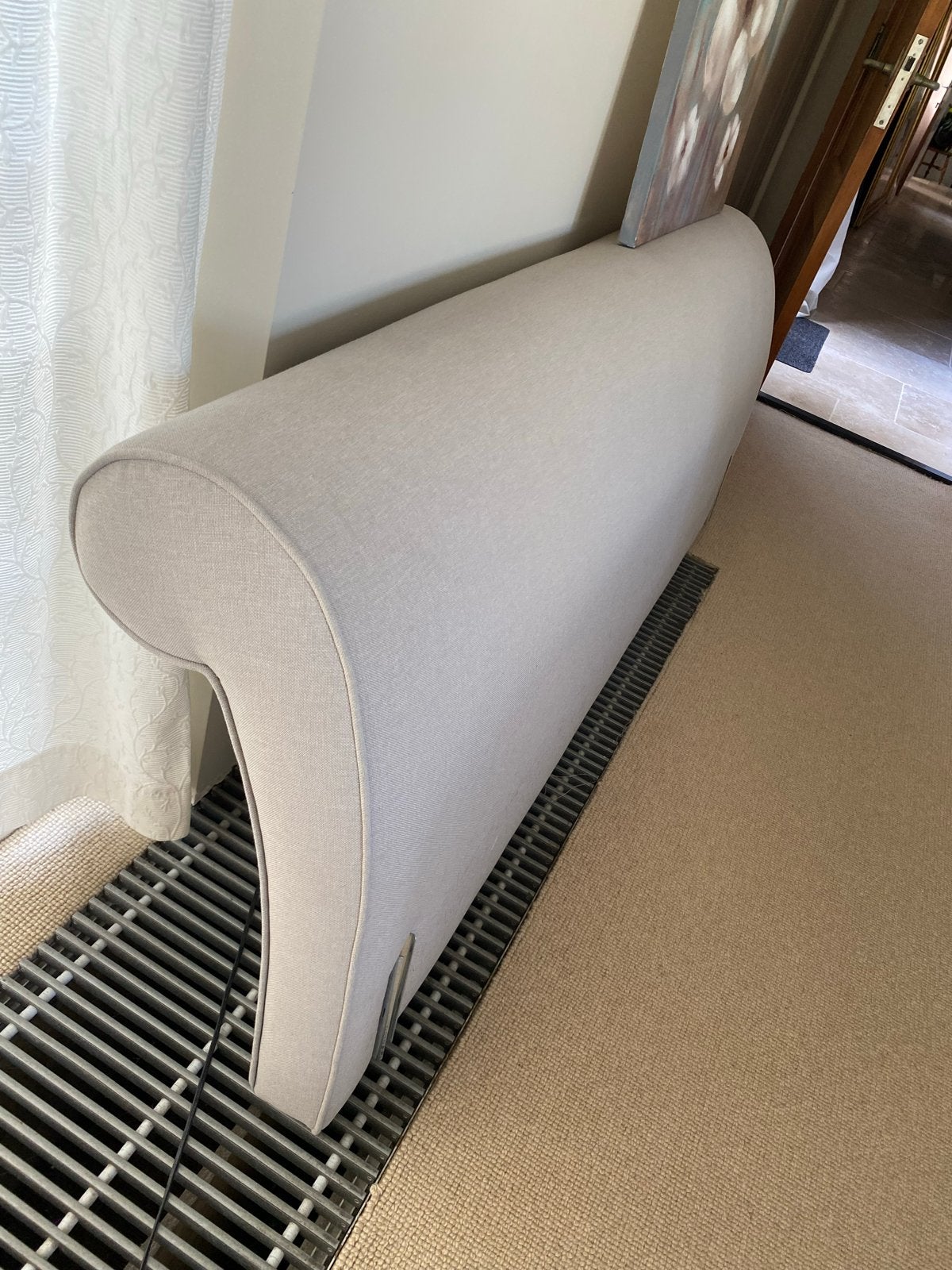 Hoofdbord/Voetenbord 182x71x27 cm met montage-ijzers, Ophalen, Gebruikt, Beige, Tweepersoons