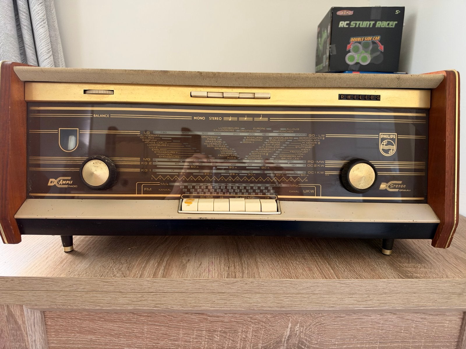 Vintage Philips Bi-Ampli Stereo Radio - Klassiek Design, Ophalen of Verzenden, Gebruikt, Radio