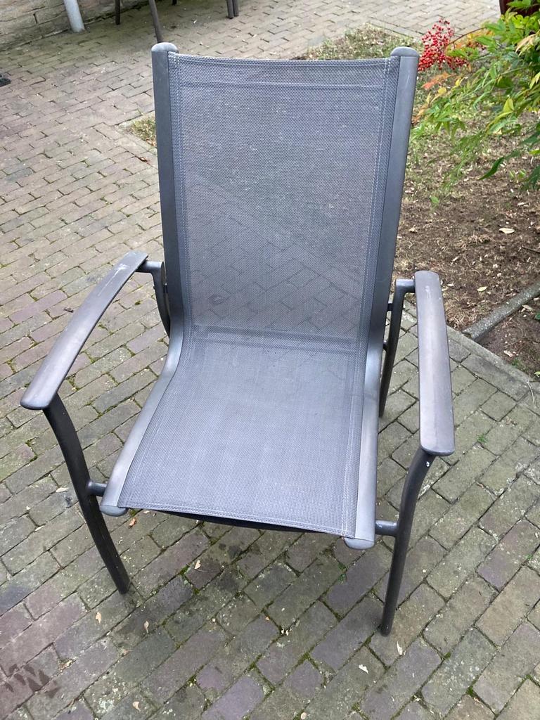 Bellagio 6 tuinstoelen Grijs, Tuin en Terras, Tuinstoelen, Ophalen, Gebruikt, Metaal