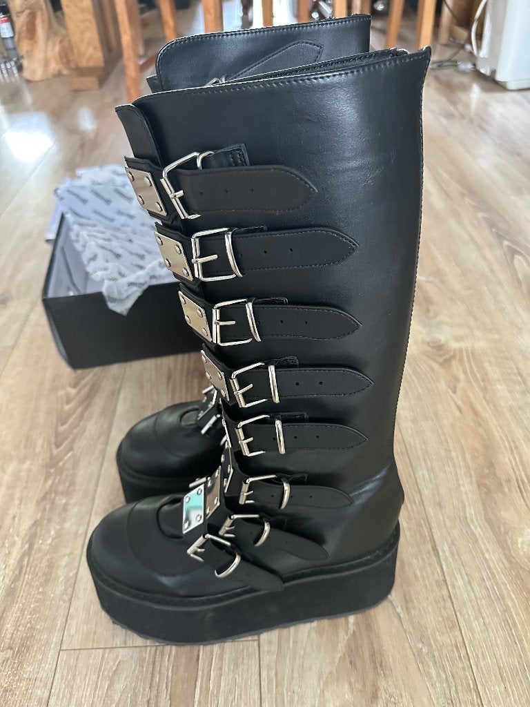 Demonia Damned 318 - maat 41, Kleding | Dames, Schoenen, Hoge laarzen, Zwart, Nieuw, Ophalen of Verzenden