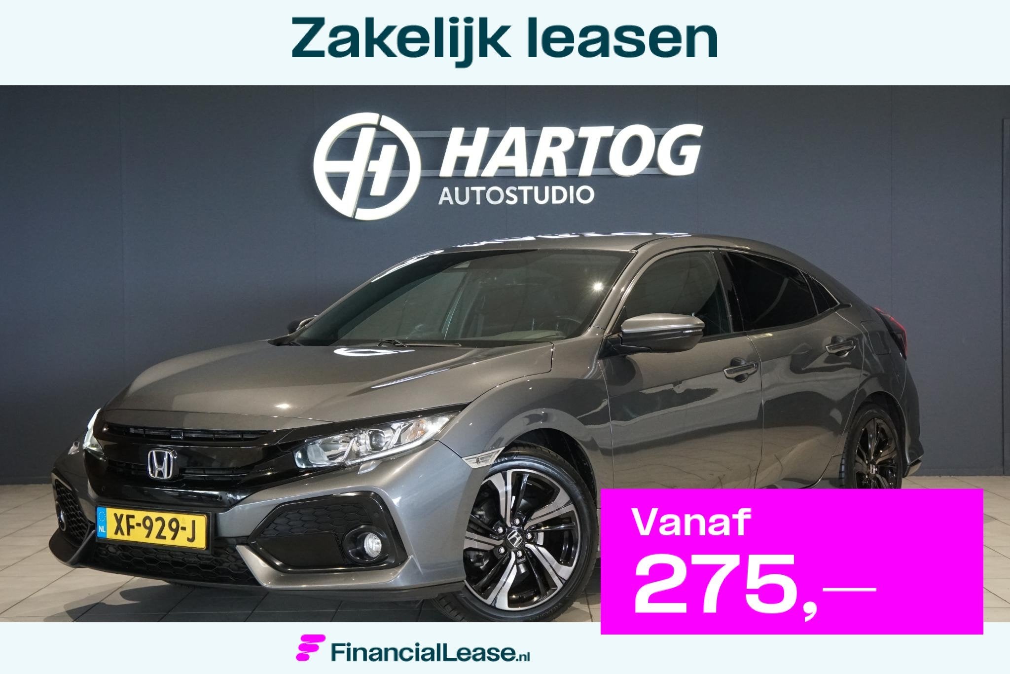 Honda Civic 1.0 i-VTEC Elegance + APPLE CARPLAY / TREKHAAK, Stof, Gebruikt, Euro 6, 1246 kg