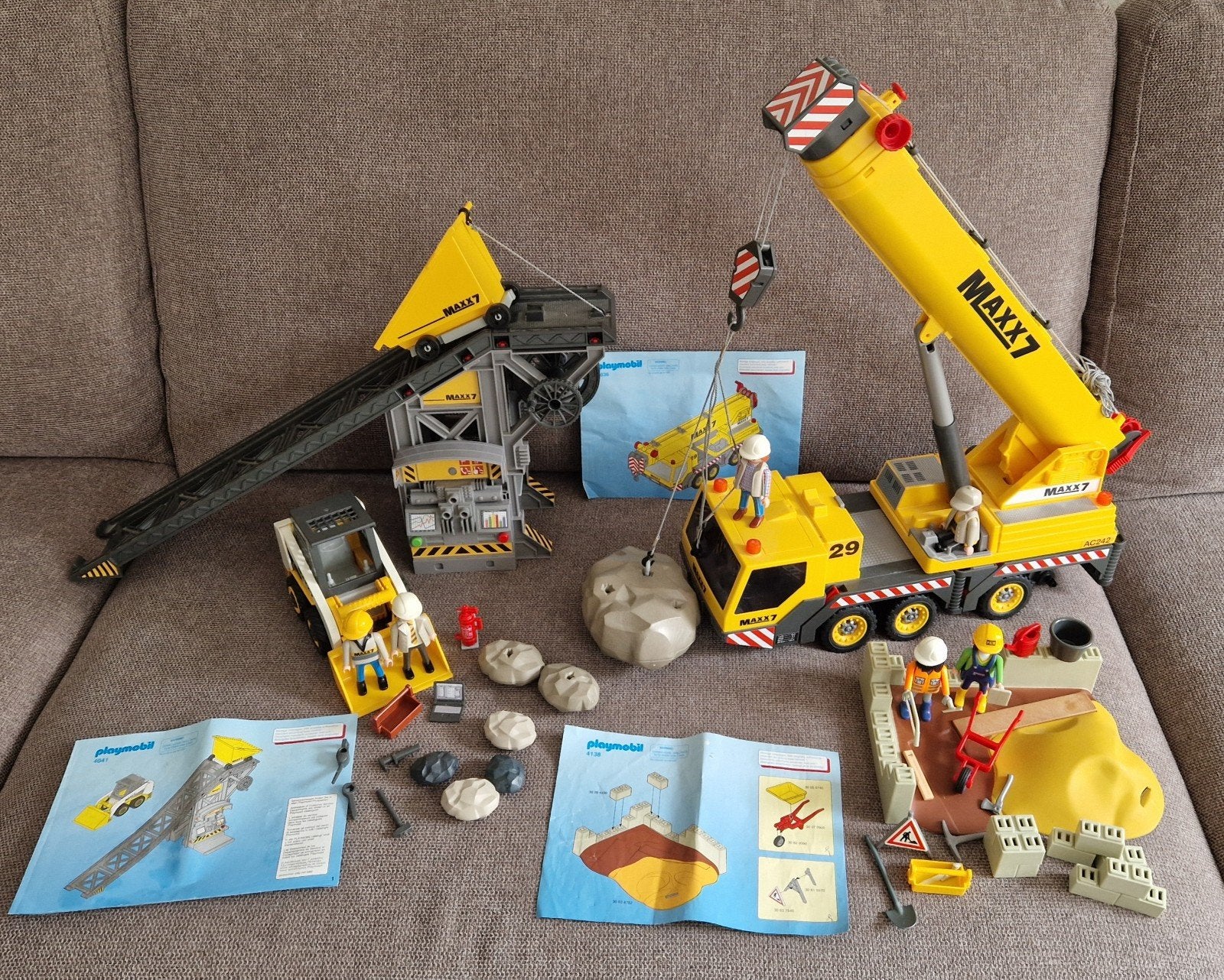 Playmobil bouwplaats bestaande uit sets 4036, 4138 en 4041, Ophalen of Verzenden, Gebruikt